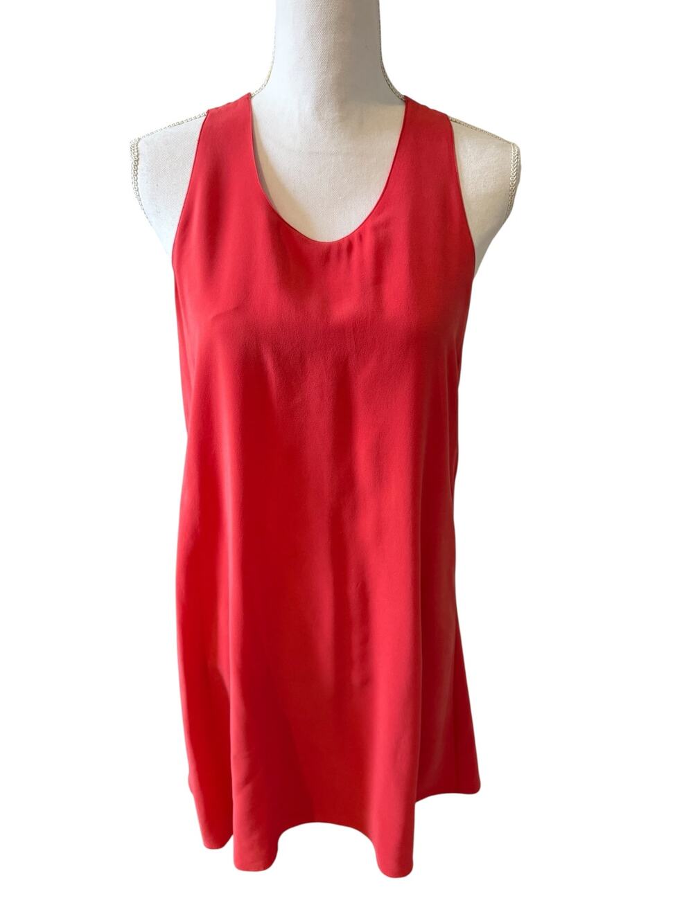 Cynthia Rowley Silk sleeveless Mini Swing Dress Melon 6